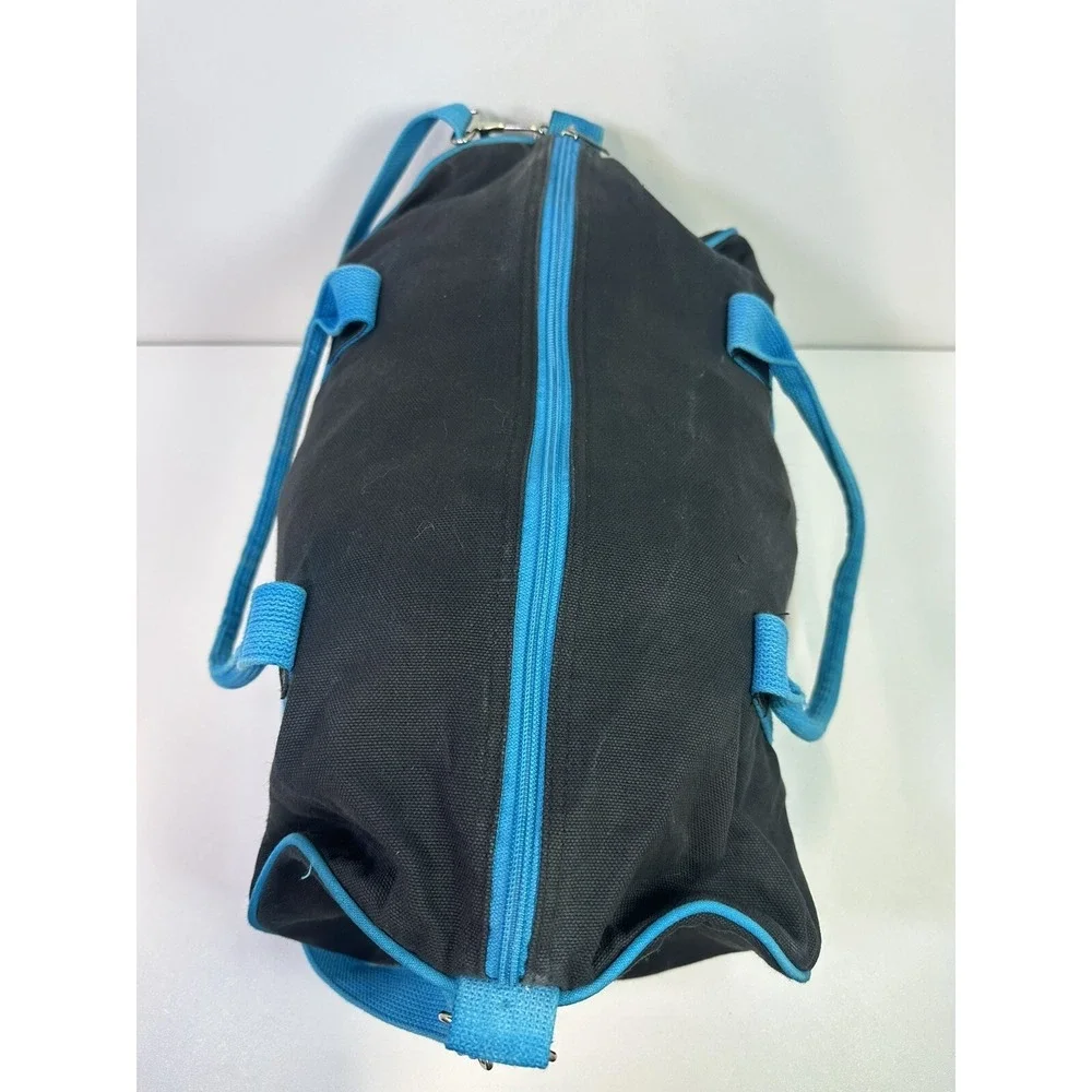 RARE Y2K Reebok Black Cotton Denim Gym Duffle 90s Teal Blue READ DESCRIPTION